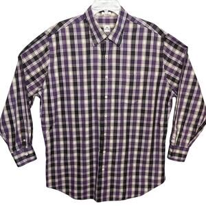 Peter Millar Men's Plaid Button Down Shirt Purple SZ XL  Preppy Designer Office